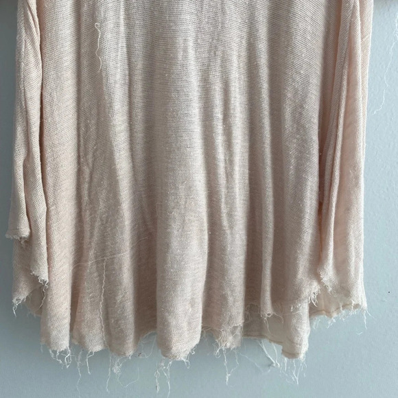 FREE PEOPLE Intimately Free Weekender Fringe Layering Tee Pink and Tan Size M - Picture 9 of 12